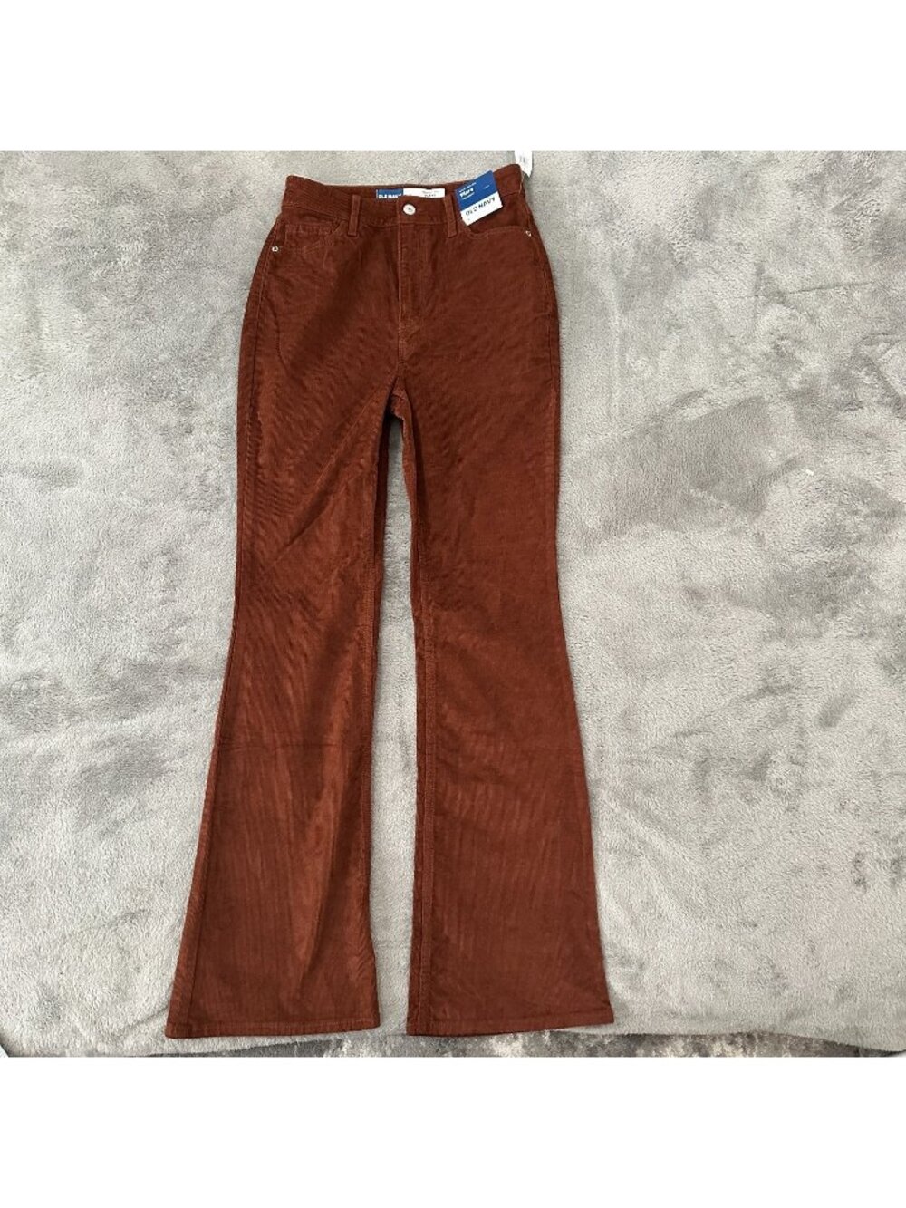 NWT Old Navy Highest High Rise Corduroy Flare Pants Women's size 4 Brown